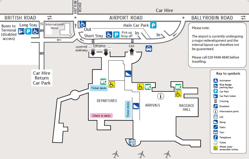 Belfast International Airport Map